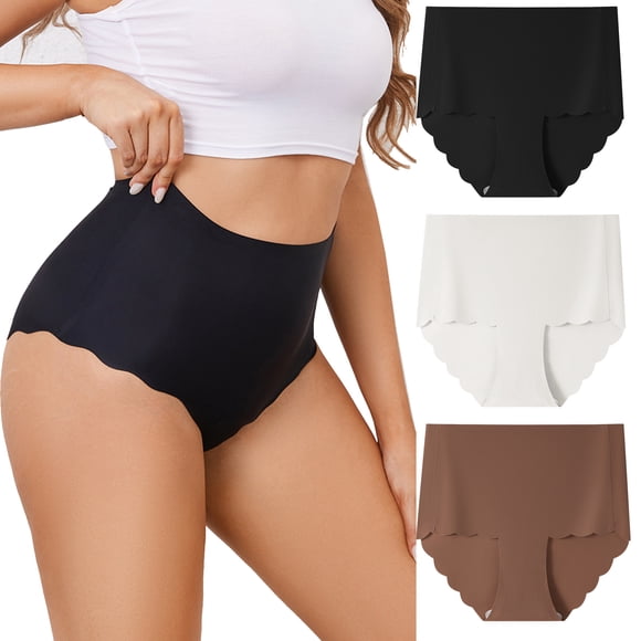 Hbhpov Culottes Sans Coutures pour Femmes, Taille Haute Ajustée Sans Étiquette, Lot de 3, Taille M-TTG