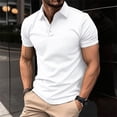 thumbnail image 2 of Sentmoon Chemises et Blouses Habillées pour Hommes, Coupe Ample et Décontractée, Col Rabattu, Manches Courtes, Chemises d'Été, Plage, Couleur Unie, Hauts Décontractés pour Hommes, Ravissant pour Tenue Décontractée, Blanc, TTG, 2 of 7