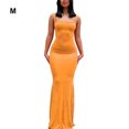 thumbnail image 3 of stanreset Jupe Longue Bodycon Robe de Soirée Vêtements pour Cami Spaghetti Sans Manches Forme de Corps Polyvalent Attrayante Tenue d'Été Orange / M, 3 of 5