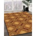 thumbnail image 3 of Ahgly Tapis Rond Lavable en Machine Intérieur Transitionnel Orange Néon, 3 Pieds Rond, 3 of 7