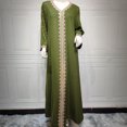 thumbnail image 4 of Robe Abaya Musulmane Femme, Caftan à Col en V, Robe de Prière Islamique, Robe Brodée Effet Bronzage, Robe Longue de Soirée pour les Fêtes, 4 of 6
