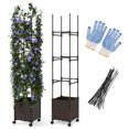 thumbnail image 1 of Gymax Jardinière Surélevée de 87 Pieds' de Hauteur avec Bac à Plantes et Treillis, Roues Verrouillables, Intérieur Extérieur, 1 of 10