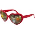 thumbnail image 1 of Heart Sunglasses for Women Men Festival Party Rave Light Changing Heart Effect Diffraction Glasses UV400 Protection, 1 of 7