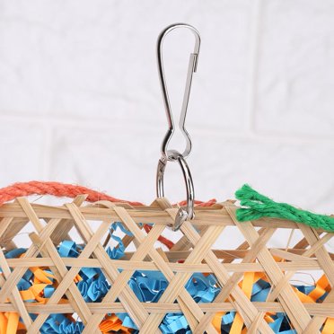Rdeghly Bird Toy, Bird Chewing Toy,Parrot Bird Interactive Bite Chewing Toy Woven Bamboo Paper Hanging Toys