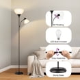 thumbnail image 2 of OUTON 71" Torchiere Floor Lamp with Reading Side Light, 3 Color Temperature Modern LED Standing Light for Living Room, Black, 2 of 6