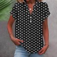 thumbnail image 2 of fatyb Womens Printed V Neck Tops Short Sleeve Button V Neck Tshirts Lightweight Summer Beach Blouses, 2 of 5