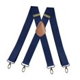 thumbnail image 1 of Milaget Bretelles pour Hommes Vintage Réglables 4 Clips en Forme de x Bretelles Élastiques Femmes Bleu Marine, 1 of 9