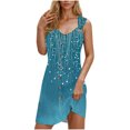 thumbnail image 2 of Ovzne Robes pour Femmes Robe de Vacances Printemps et Été pour Femmes Bouton Col en V Robe à Bretelles Robe de Printemps Imprimée Liquidation, 2 of 6