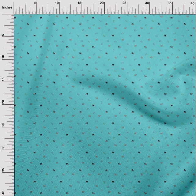 oneOone Polyester Lycra Fabric Dogs Animal Print Fabric by Yard 56 Inch Wide