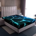 thumbnail image 4 of Erosebridal Gradient Geometric Sheet Set Full, Honeycomb Bedding Sets Full Size, Abstract Ombre Decor,, 4 of 7