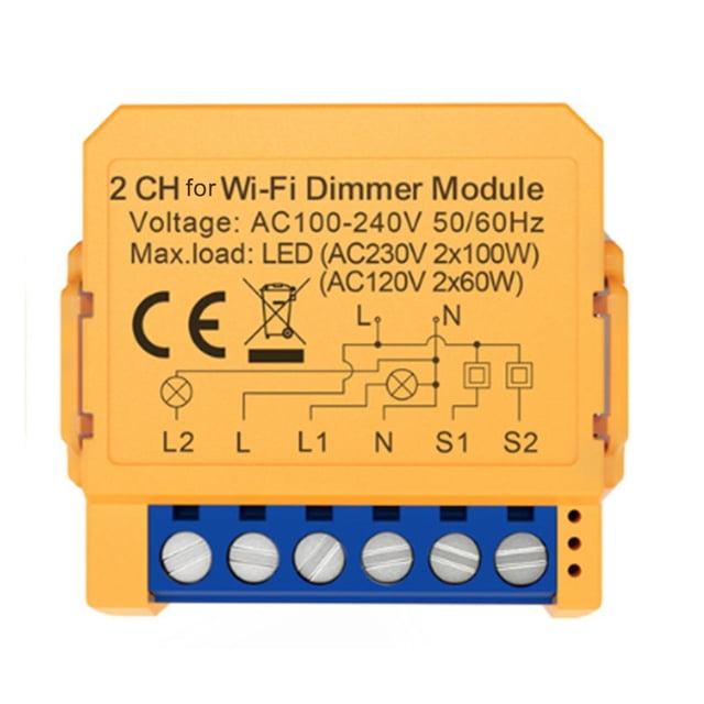 Smart For Wifi Dimming Switch 1/2 Way Dark Box Smart Switch Dimming Module 2 Gang