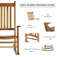 thumbnail image 4 of Outsunny Wooden Porch Rocking Chair Outdoor Patio Rocker Garden Single Leisure Reclining Seat Armchair Natural, 4 of 10
