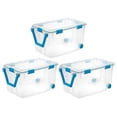 thumbnail image 1 of Sterilite Bac de Rangement Empilable à Couvercle de 120 Qt avec Joint d'Étanchéité à Roulettes, Lot de 3, 1 of 10
