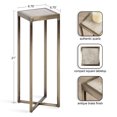 thumbnail image 2 of Kate and Laurel Jaspur Table à Boisson Carrée Moderne, 7 x 7 x 21, Quartz Naturel et Laiton, Table d'Appoint Décorative Contemporaine pour un Affichage et un Rangement Stylés, 2 of 9