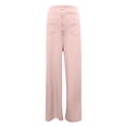 thumbnail image 5 of Women's Work Pants - High Elastic Waisted Trousers - Straight Wide Leg Button Down Casual Pants, 5 of 5