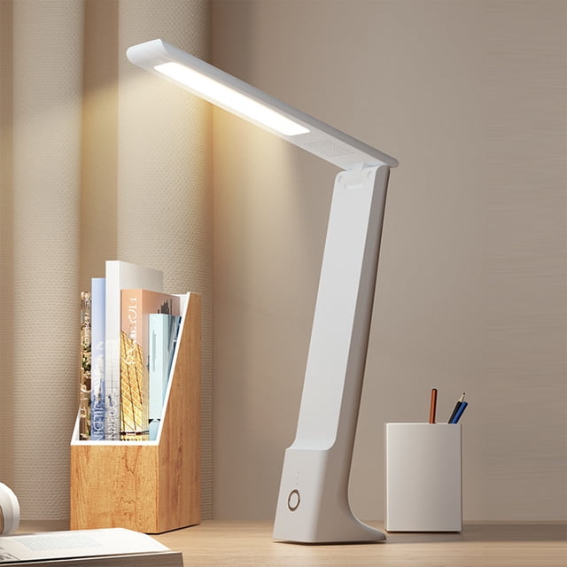 PRETXORVE Desk Lamp, Lamp With 3 Lighting Modes 3 Brightness-s, Rechargeable Reading Lamp With Adjust-able Arm & USB Charge Port