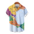 thumbnail image 4 of Pisexur Shirts for Man T Hommes Mode Décontractée Col Rabattu Impression Manches Courtes Chemise Boutonnée Blouse Multicolore, L Chemises de Golf Hommes & Chemises Hommes, 4 of 7