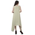 thumbnail image 4 of Moomaya Robe de Plage pour Femmes Sans Manches en Rayonne Unie à Ourlet Asymétrique pour Fête, 4 of 5