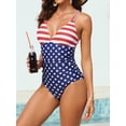 thumbnail image 2 of Charmo Womens V Neck One Piece Swimsuits Ruched Tummy Control Monokini Bathing Suits, 2 of 6