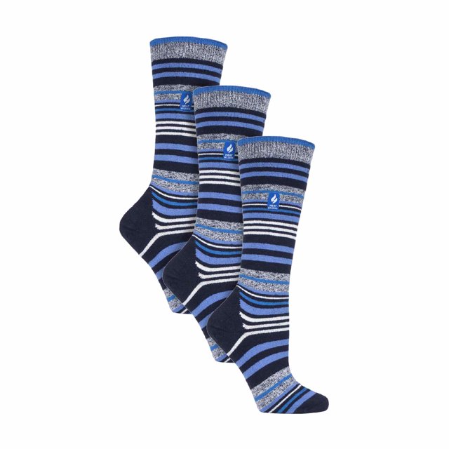 3 Pairs Ultra Lite Ladies Ski Socks | Heat Holders | Womens Funky Patterned Striped Knee High Socks