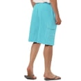 thumbnail image 3 of INSPIRE CHIC Men's Solid Board Shorts Quick Dry Swim Trunks with Elastic Waist & Drawstring 34 Light Blue, 3 of 7