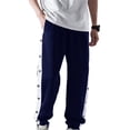 thumbnail image 1 of Faithtur Men's Tear Away Pants, Loose Fit Basketball Pants High Split Snap Button Sweatpants, 1 of 9