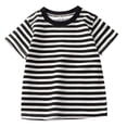 thumbnail image 1 of TZEWGL Chemise Décontractée pour Nouveau-Né à Manches Courtes Rayée Couleur Unie Col Rond pour Bébés Taille 4-5T, 1 of 6
