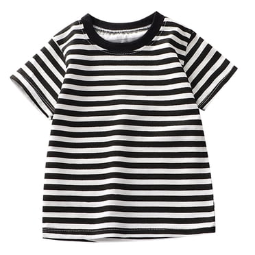 T-shirts Amples et Doux à Rayures pour Filles, Manches Courtes, Haut pour Filles, Vêtements d'Été, Fillette, Filles 4-5 Ans, Vêtements pour Filles, Vêtements pour Filles
