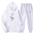 thumbnail image 1 of Aboser Womens 2 Piece Sweatsuit Set Casual Graphic Hoodie with Jogger Pants Workout Sets Comfy Solid Color Tracksuit Work Sweat Suits, 1 of 2