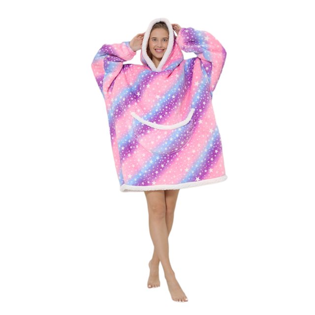 Faithtur Universal Warm Hooded Sweater Fashion Printing Mink Wool Home Clothes