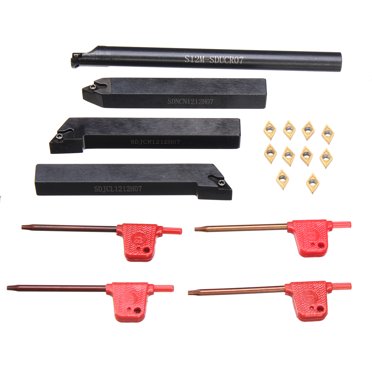 Yeacher 4 PCS 12MM Shank Lathe Turning Tool Holder Boring Bar With Matching Wrench +