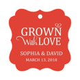 thumbnail image 1 of Darling Souvenir Grown With Love Personalized Fancy Frame Bonbonniere Wedding Party Favor Paper Tags-Red-50 Tags, 1 of 1