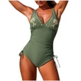 thumbnail image 1 of RXMEKW Solid Color Backless Bikini Set with Mesh for Women, Removable Padded Bra, High-Cut Style, Nylon Spandex, 1 of 7