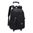 thumbnail image 1 of Bunblic Rolling Backpack Trolley Suitcase Portable Multifunctional Removable Trolley Computer Bag Wheeled Laptop Backpack for Camping Green 2 Small Wheels, 1 of 8
