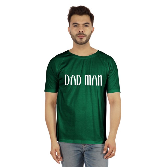 Inkmeso T-shirt Graphique Imprimé « Dad Man » pour Homme en Jersey de Coton à Col Rond pour Papa