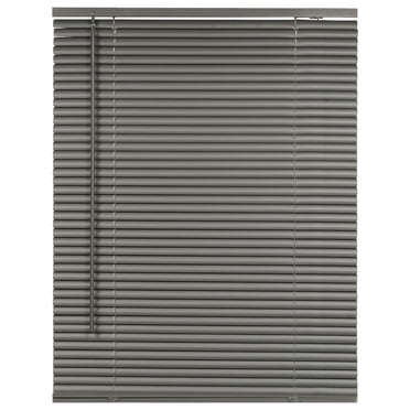 Cordless Vinyl Window Blinds, Horizontal Mini Slats for Privacy and Light Filtering, Grey