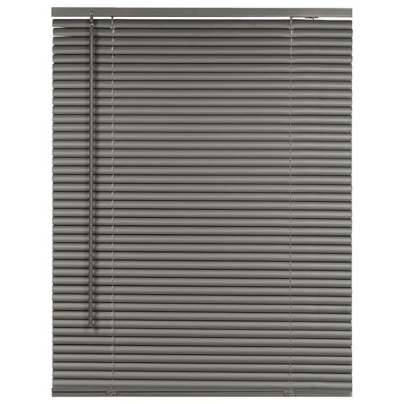 Cordless Vinyl Window Blinds, Horizontal Mini Slats for Privacy and Light Filtering, Grey