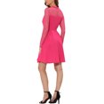thumbnail image 3 of INSPIRE CHIC Robe Patineuse de Fête pour Femme en Maille Transparente à Manches Transparentes avec Cœurs TG Rose Vif, 3 of 7