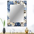 thumbnail image 1 of Designart "Victorian Coastal Tranquility Classic Pattern I" Floral Wall Mirror, Printed Blue Wall Mirror, Traditional Bathroom Wall Mirror, Decorative Floral Mirror - 30x40 Inch, 1 of 5