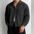thumbnail image 2 of Kaemgyyd Spring Fall Shirts for Men Casual Corduroy Jacket Button down Long Sleeve Overshirt Loose Stylish Work Shackets, 2 of 7