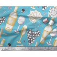 thumbnail image 3 of Soimoi Modal Satin Fabric Grapes,Wine Glass & Bottle Decor Fabric Printed Yard 42 Inch Wide, 3 of 3