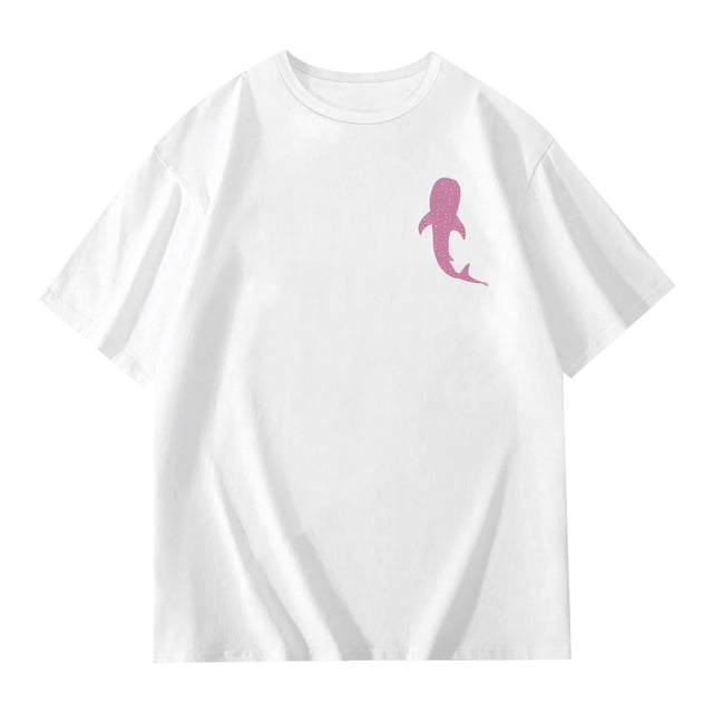 T-Shirt Décontracté à Manches Courtes pour Filles, Col Rond, Haut Imprimé, Tissu Extensible Confortable pour le Quotidien, l'École et les Activités Extérieures, Âges 3-13