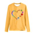 thumbnail image 4 of Pisexur Hauts d'Automne pour Femmes Mode Mignon Cœur Graphique Imprimé T-Shirt Hauts Col Rond Manches Longues Chemises pour Femmes Habillées Décontractées Sorties Hauts Confort Polyvalent Léger T-Shirts, 4 of 5
