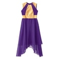 thumbnail image 3 of Ocealan Robe de Danse Sans Manches Métallique pour Filles, Ourlet Irrégulier, Violet 6, 3 of 5
