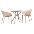 thumbnail image 1 of Compamia Sky Ensemble de Salle à Manger Table Carrée de 31 Pouces avec 2 Chaises à Accoudoirs Blanc, 1 of 4