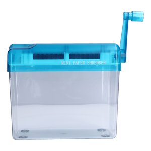 Mini Déchiqueteuse manuelle, entièrement transparente Déchiviteuse à main durable pour bureau pour école pour maison