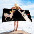 thumbnail image 2 of TopLLC Microfiber Beach Towel, Oversized Cute Animal Pattern Sand-Free Beach Towel, Thin Lightweight Absorbent Quick Dry Pool Towels Soft Breathable Travel Bath Towel for Adults Kids(30"x59"), 2 of 5
