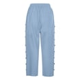 thumbnail image 4 of Plebaso Womens Capris Pants 2025 Summer Drawstring Casual Pants Lightweight Cropped Pants with Pockets, 4 of 5