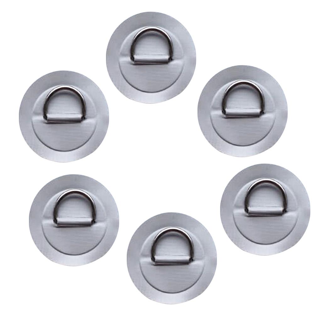 Almencla 6 Pcs Coussin en D / pour Bateau Gonflable en PVC, en Acier Inoxydable 316 Gris