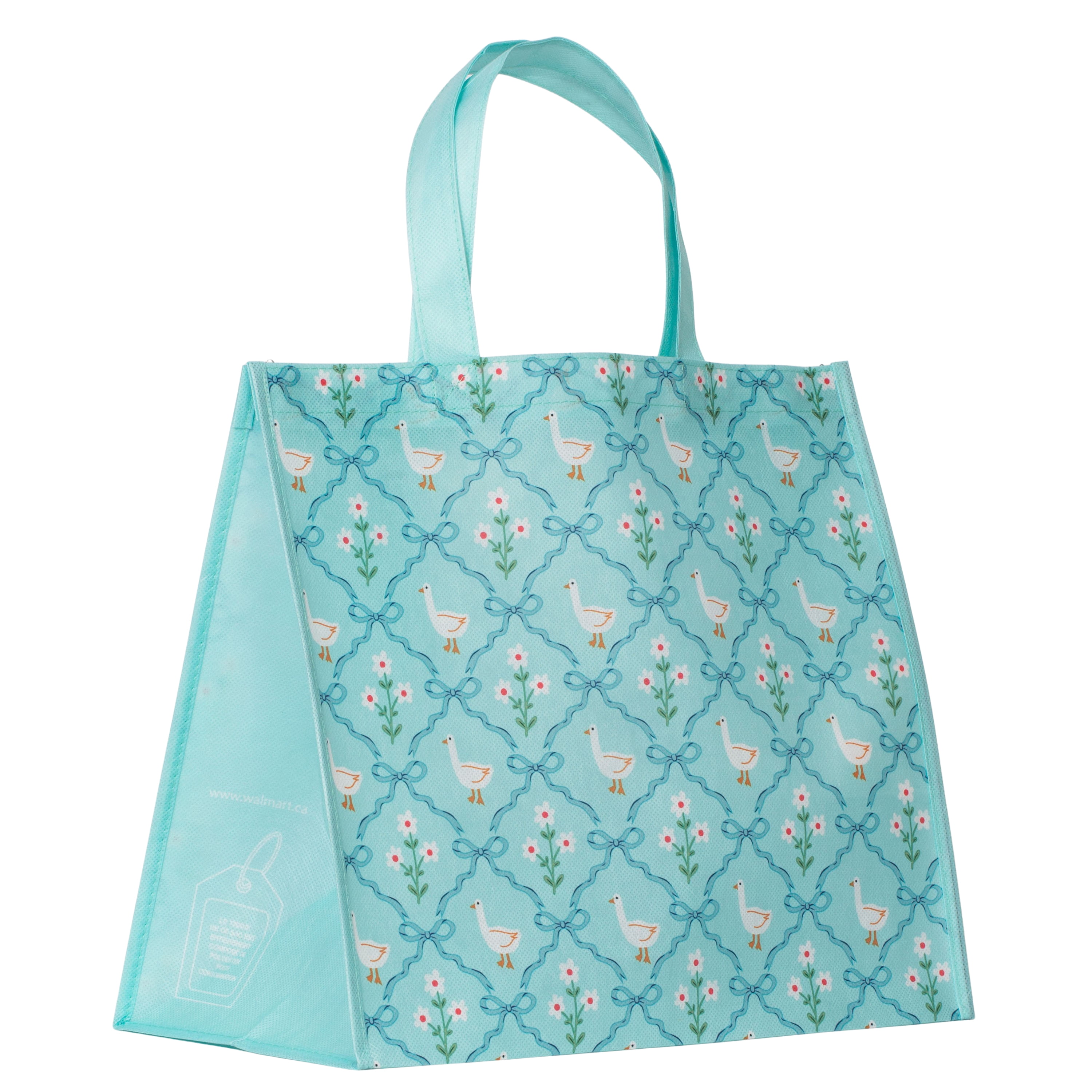 Sac De Courses Réutilisable Sur Le Thème Du Printemps Avec Porte-Bouteille – Sac À Provisions Avec Poignées Réutilisable, Sac d’épicerie Multifonction